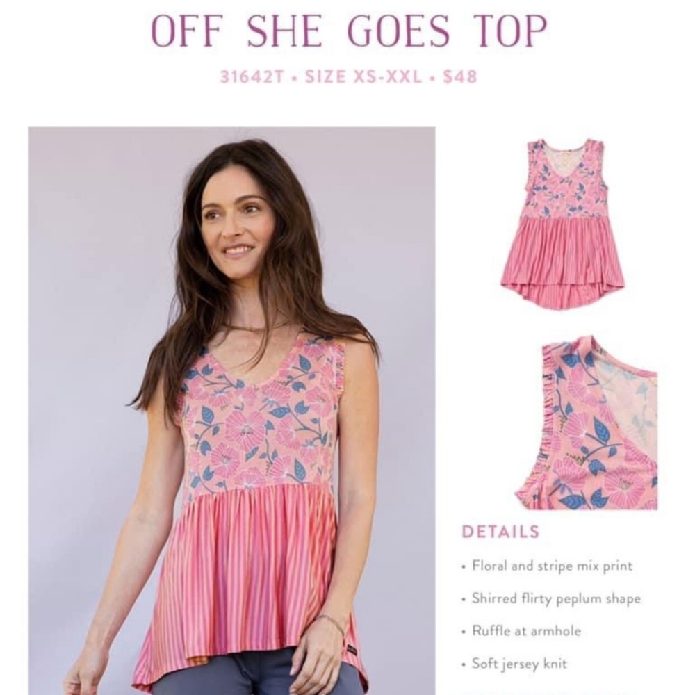 Matilda Jane | NWT Off She Goes Floral  Sleeveless Tank